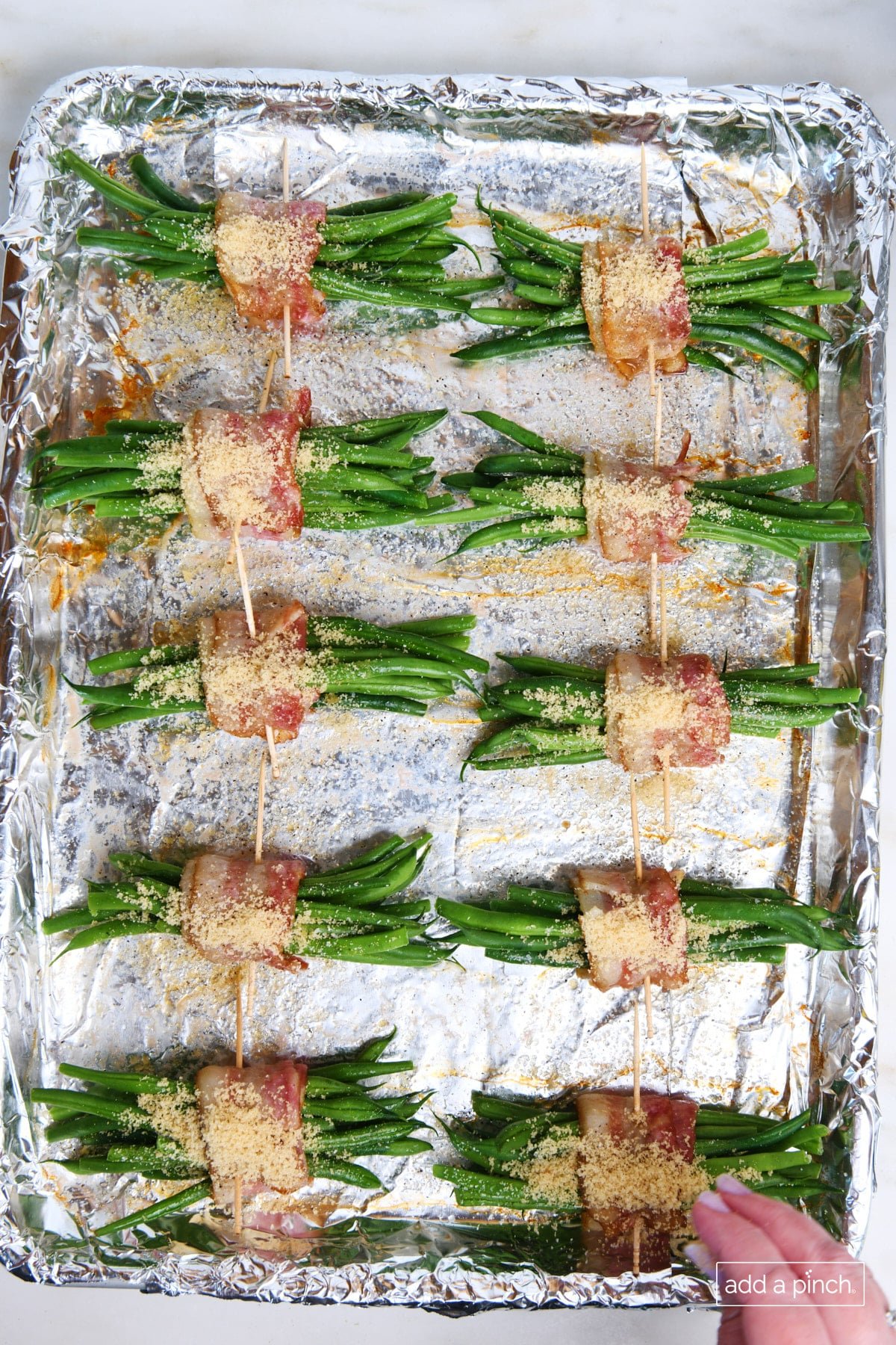 Arrange bundles on lined baking sheet.